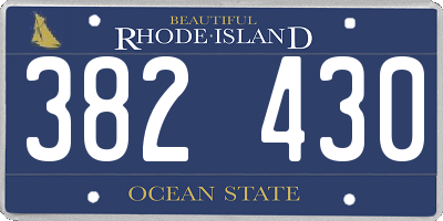 RI license plate 382430