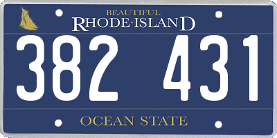 RI license plate 382431