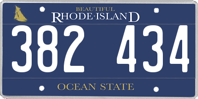 RI license plate 382434