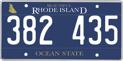 RI license plate 382435