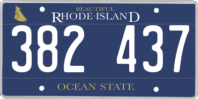 RI license plate 382437