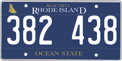 RI license plate 382438