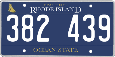 RI license plate 382439