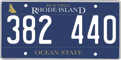 RI license plate 382440