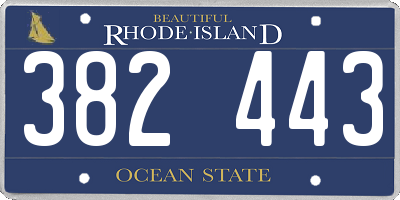 RI license plate 382443