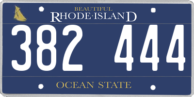 RI license plate 382444