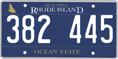 RI license plate 382445