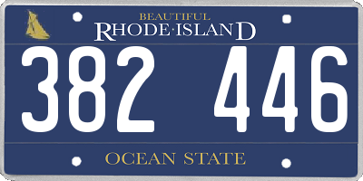 RI license plate 382446