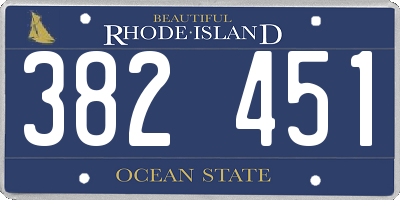 RI license plate 382451