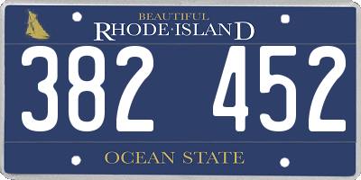 RI license plate 382452