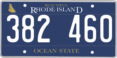 RI license plate 382460