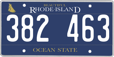 RI license plate 382463