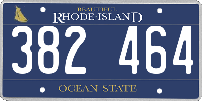 RI license plate 382464