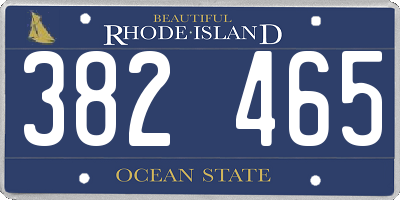 RI license plate 382465
