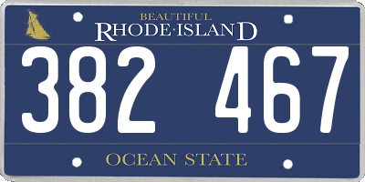 RI license plate 382467