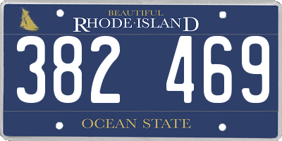 RI license plate 382469