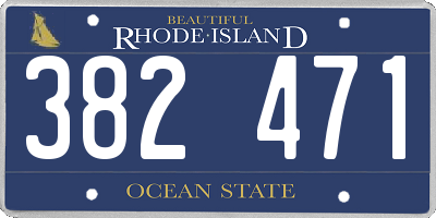 RI license plate 382471