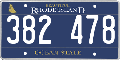 RI license plate 382478