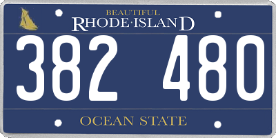 RI license plate 382480
