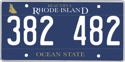 RI license plate 382482