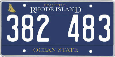 RI license plate 382483