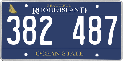 RI license plate 382487