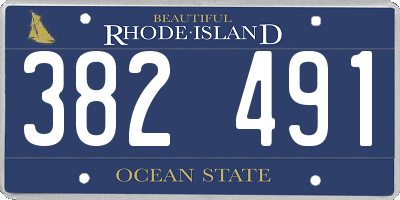RI license plate 382491