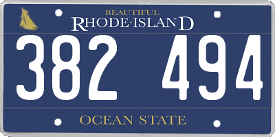 RI license plate 382494