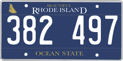 RI license plate 382497