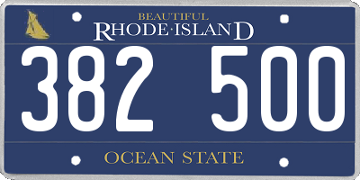 RI license plate 382500