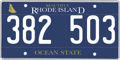RI license plate 382503
