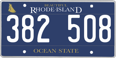 RI license plate 382508