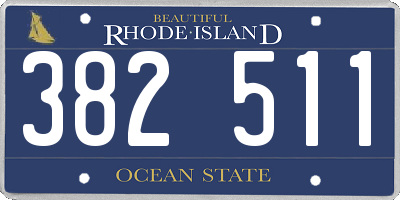 RI license plate 382511