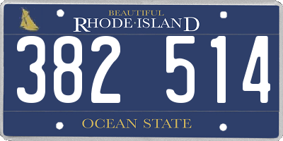 RI license plate 382514