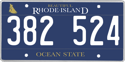 RI license plate 382524