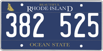 RI license plate 382525