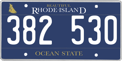 RI license plate 382530