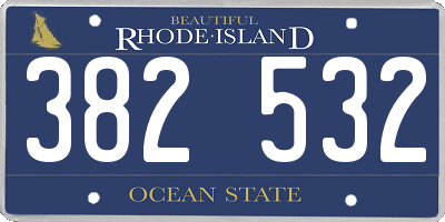 RI license plate 382532