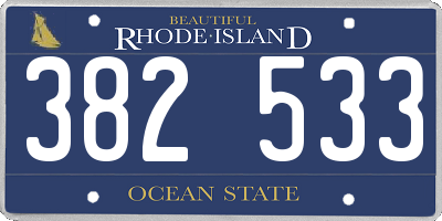 RI license plate 382533