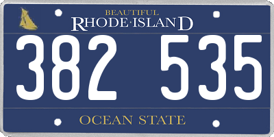 RI license plate 382535