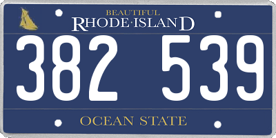RI license plate 382539