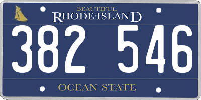 RI license plate 382546