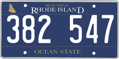 RI license plate 382547