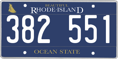 RI license plate 382551