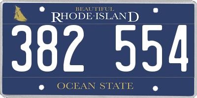 RI license plate 382554