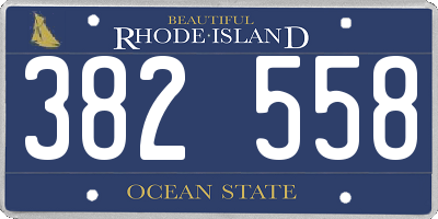 RI license plate 382558