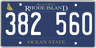 RI license plate 382560