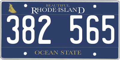 RI license plate 382565