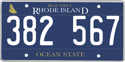 RI license plate 382567