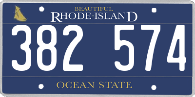 RI license plate 382574